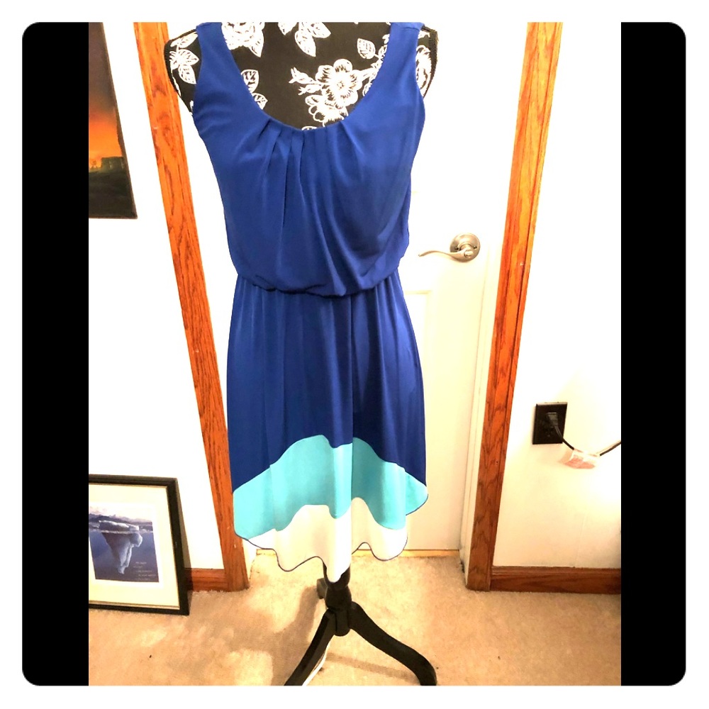 Blue sleeveless summer dress